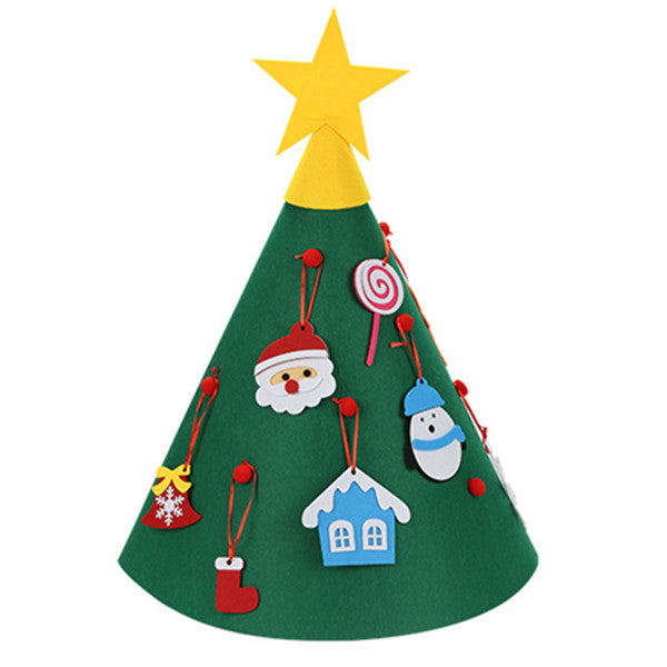 DIY Felt Christmas Tree Set with Removable Ornaments for Kids