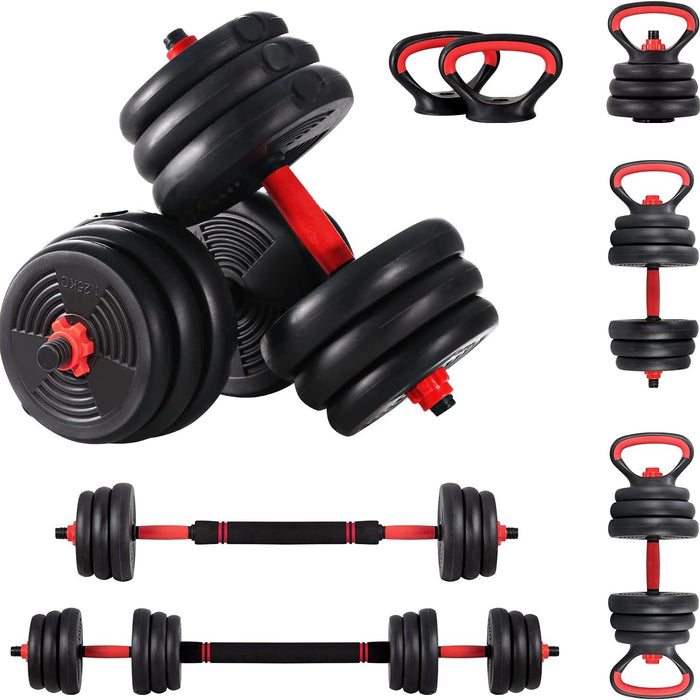 4 in 1 Adjustable Dumbbell Kettlebell Set