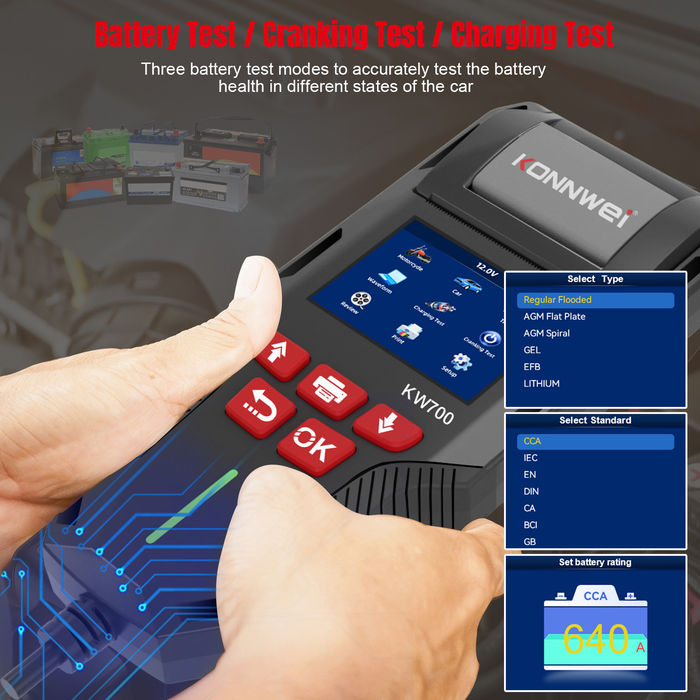KW700 Digital Battery Tester