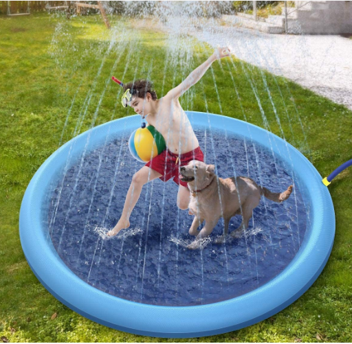 Sprinkler Inflatable Outdoor Pet Kids Splash Pad 150cm