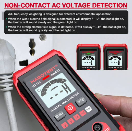 Digital Multimeter True RMS Auto Range DC AC Voltage Tester