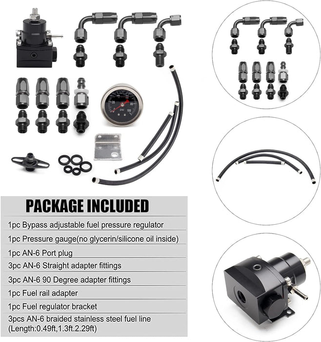 Universal Adjustable EFI Fuel Pressure Regulator Kit
