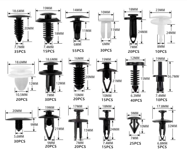 415pcs Car Body Push Retainer Pin Rivet Trim Plastic Clips