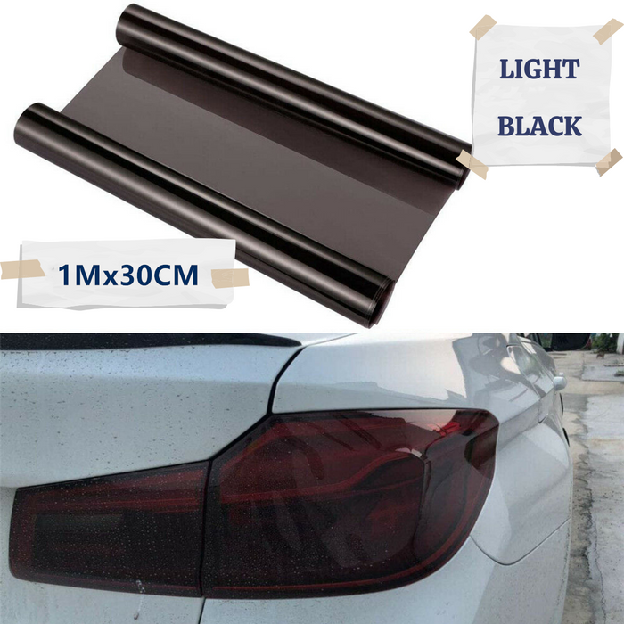 Car Headlight Tint Wrap Tail Fog Light Vinyl Wrap Kit 1Mx30CM