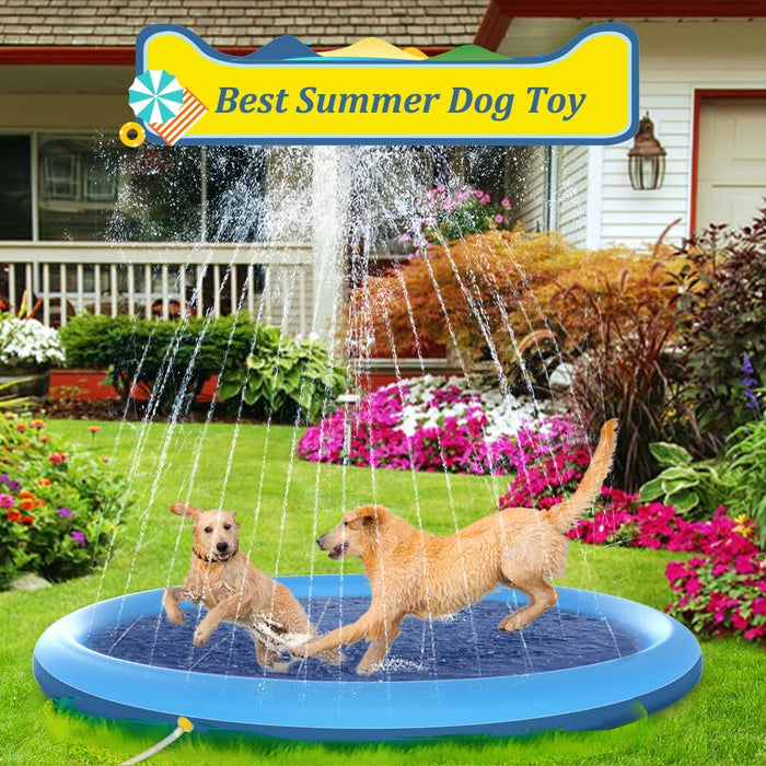 Pet Dog Kids Sprinkler Splash Pad Mat 100cm
