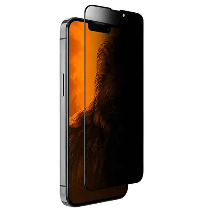 Iphone with a screen protector on a white background