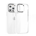 Clear phone case with camera protection for an Apple device on a white background