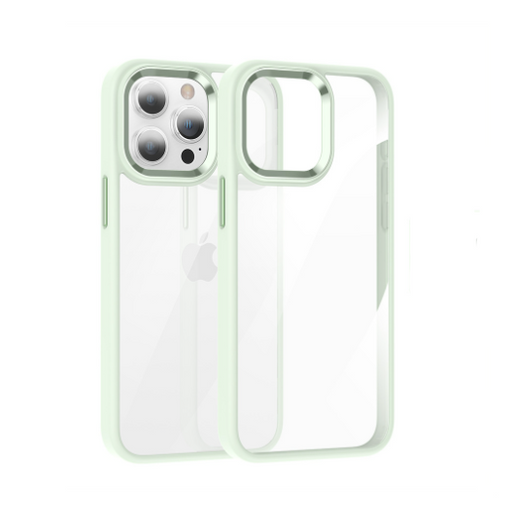 Phone case with green border on a white background