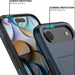 Phone case with screen and camera protection features highlighted