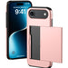 Smartphone with a pink case on a white background