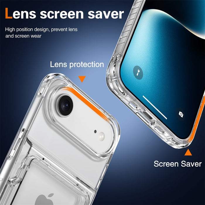 Phone case with lens screen saver design on a dark blue background