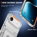 Phone case with lens screen saver design on a dark blue background