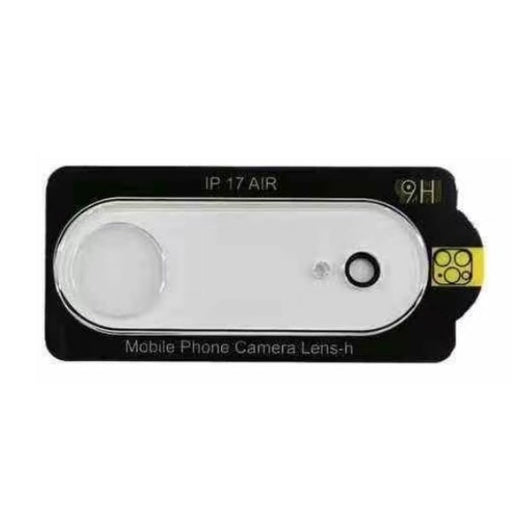 Phone camera lens with brand logo on a white background