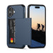 Phone case with card holder and phone displaying hikers silhouette