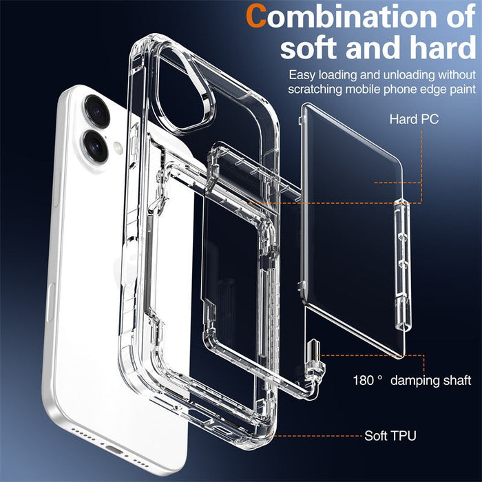 Phone case with soft and hard material combination on a dark background