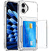 Clear phone case with card holder feature on a white background