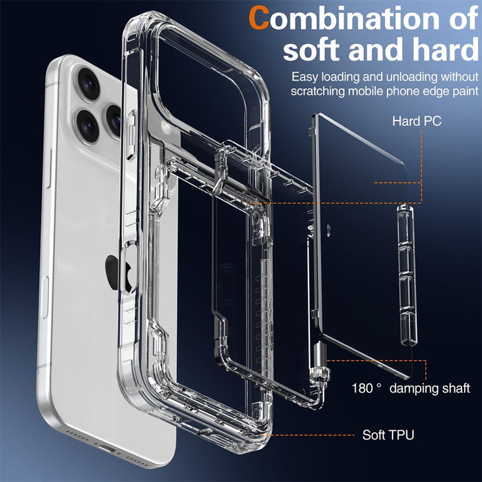 Phone case with soft and hard components on a dark background