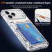 Clear phone case with protective features on a dark background