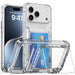 Clear phone case with card holder attached to a smartphone
