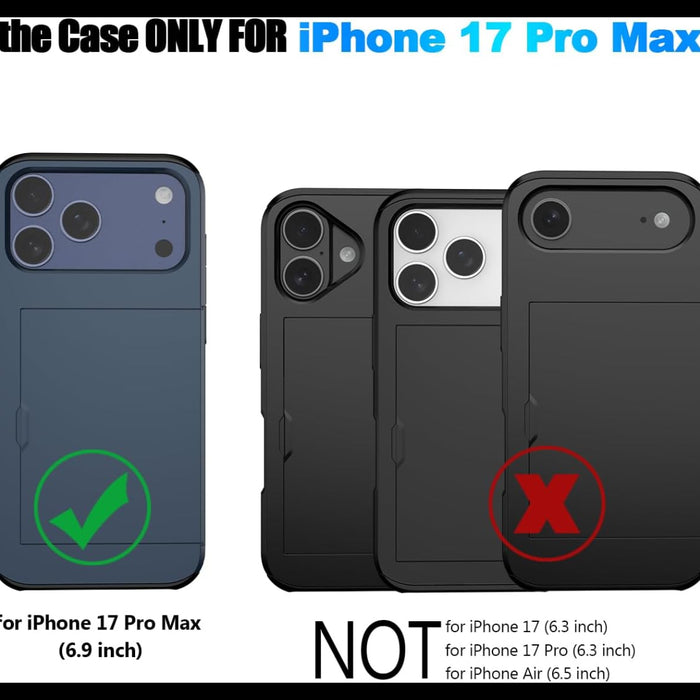 Two phone cases for iPhone 17 Pro Max with a clear distinction on compatibility.