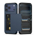 phone case with card slot and reflective surface on a white background