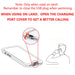 Instructions for using a phone on land with text and diagram showing charging port cover opening.