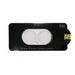 Phone camera lens with protective coating on a white background