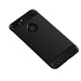 Black phone case with carbon fiber texture on a white background
