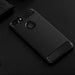 Black phone case with carbon fiber texture on a dark background