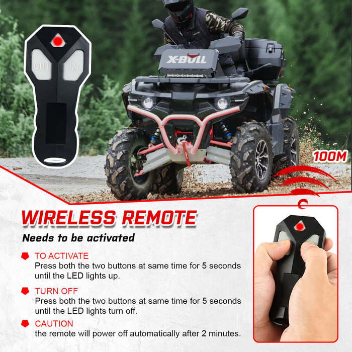 X-BULL 5000lbs 12V Electric Winch with Synthetic Rope & Wireless Remote