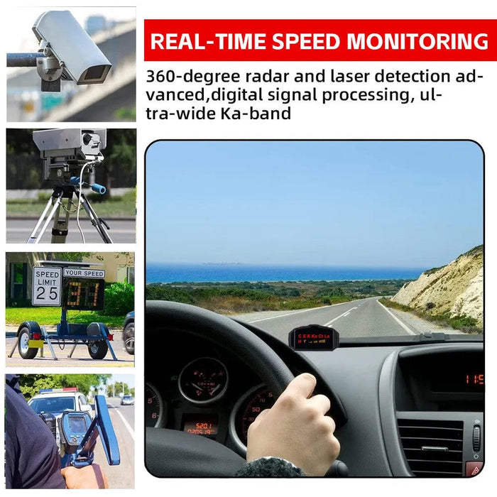 Radar Detectors Laser GPS Speedometer Voice Alert 360° Camera Car Truck System