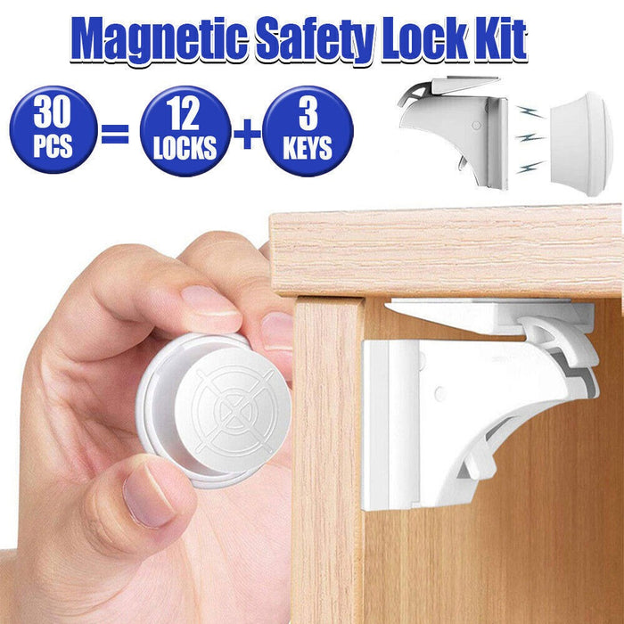 12 Locks 3 Keys Magnetic Baby Kids Safety Lock