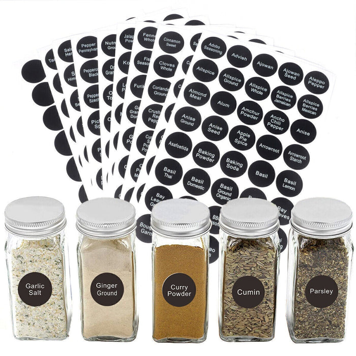 400 PCS Printed Spice Jar and Pantry Label Set Chalkboard Round Stickers Labels