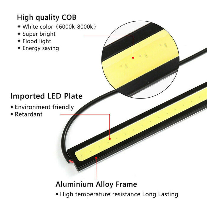 10X 12V White LED Strip Lights Bars Camping Caravan Boat Car COB