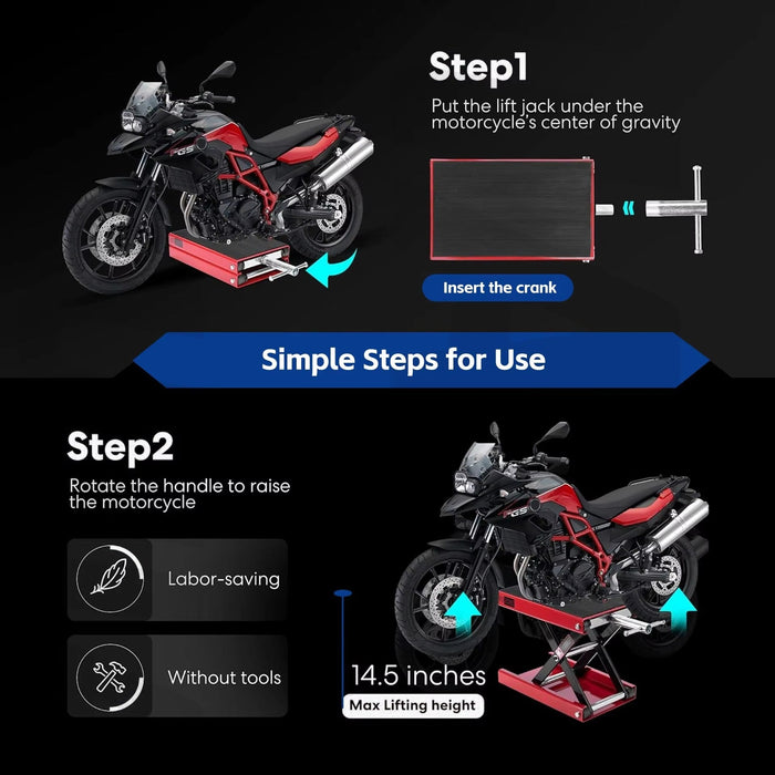 Motorcycle Scissor Lift Jack - Red