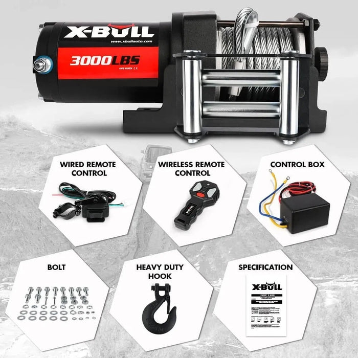X-BULL Electric Winch 3000LBs
