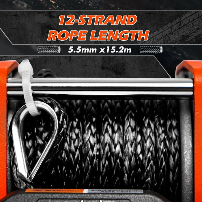 X-BULL Electric Winch 4500LBS/2041kg 12V Synthetic Rope Wireless Remotes ATV UTV Electric Winch