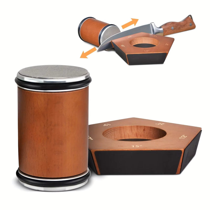 Rolling Knife Sharpener Kit with 5 Angle Magnetic Holder & Diamond Sharpening Discs