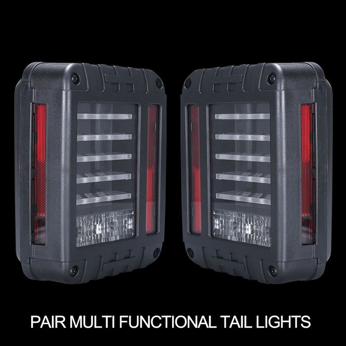 Pair LED Tail Lights Brake Rear Signal Reverse OEM For Jeep Wrangler JK 07-17