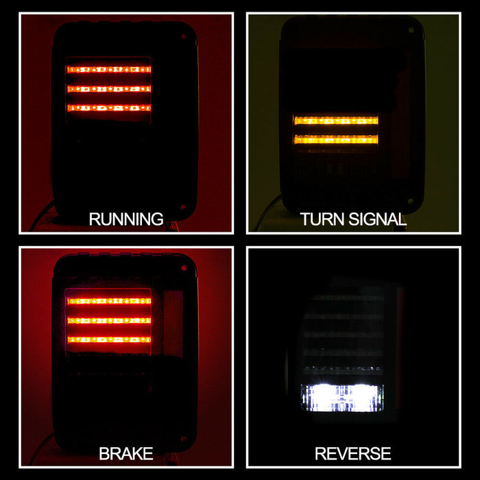 Pair LED Tail Lights Brake Rear Signal Reverse OEM For Jeep Wrangler JK 07-17