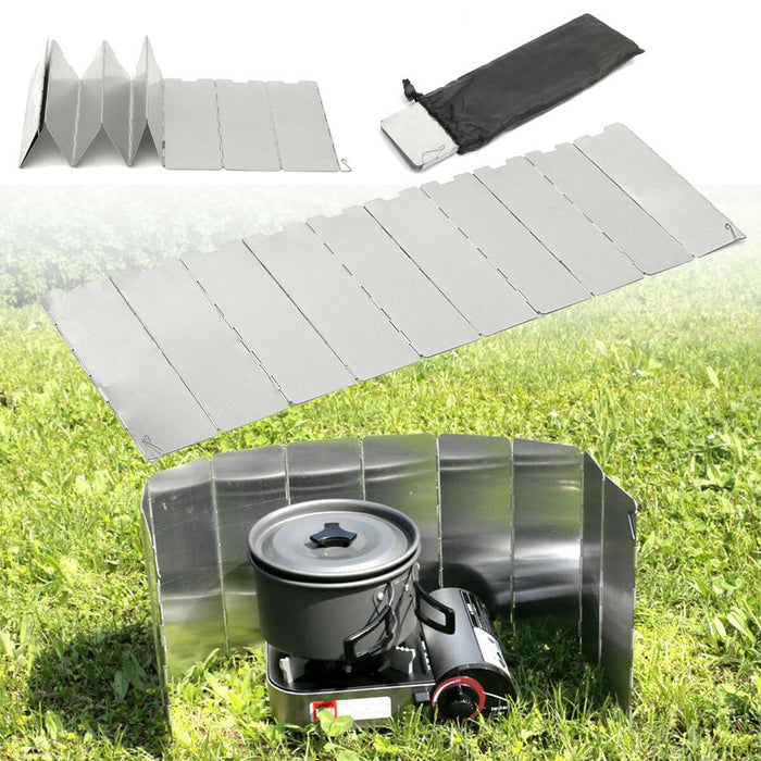 Folding Camping Stove Windscreen Cooker Wind Shield