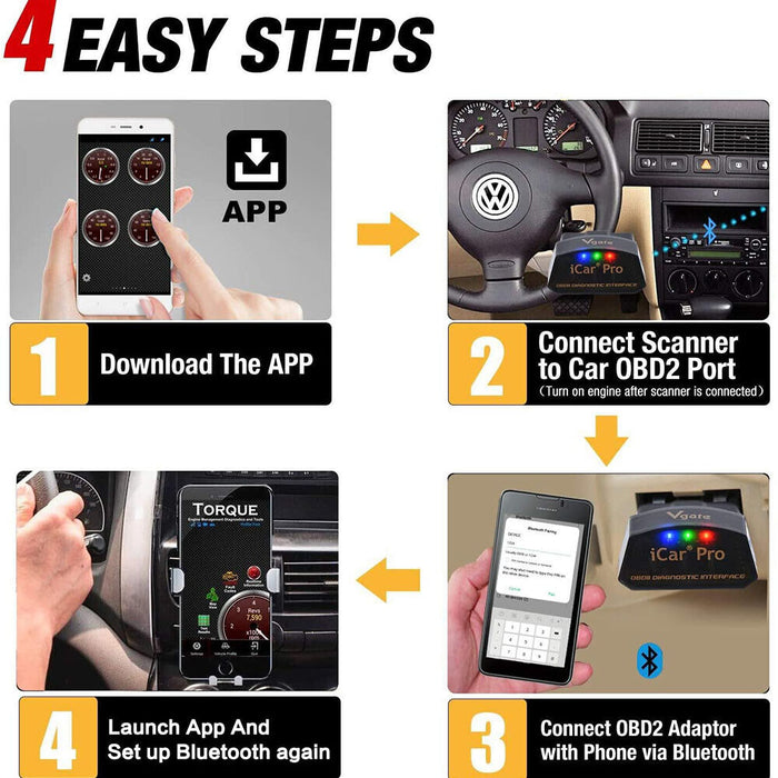 Vgate iCar Pro Bluetooth 4.0 OBD2 Code Scanner ELM327 V2.2 Diagnostic Scanner