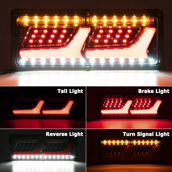 12V 2X 74 LED Tail Lights Trailer Ute Caravan Truck Stop Indicator rear LAMP