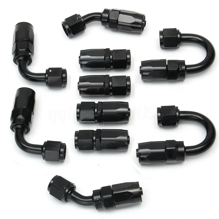 5M AN6-6AN Nylon Steel Braided Oil Fuel Line W/ Fitting Hose End Adapter Kit