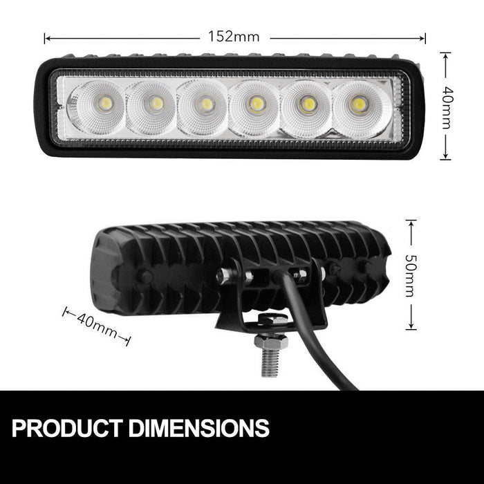 2x 6inch 30W LED Work Driving Light Bar Flood beam Lamp