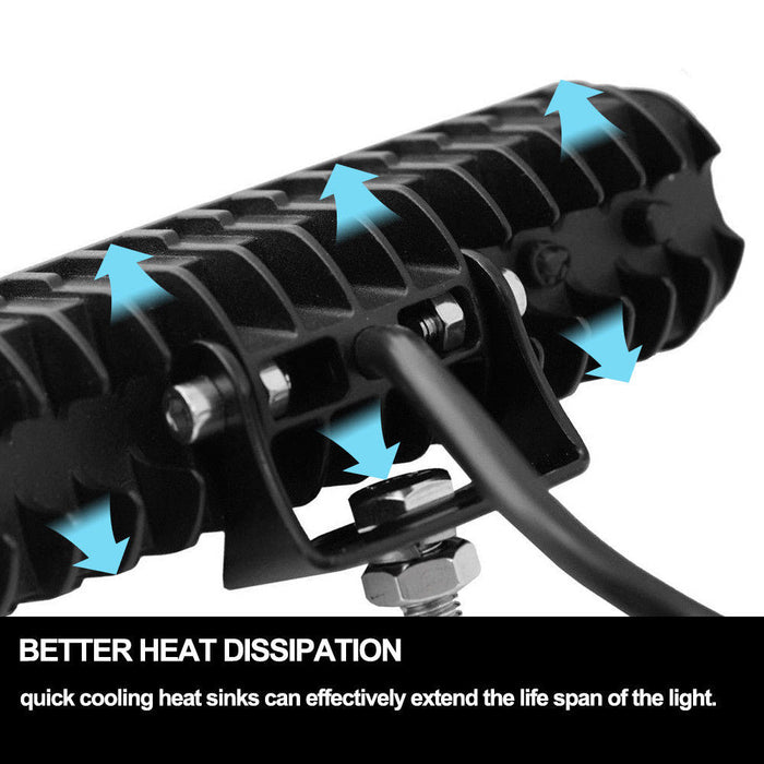 2x 6inch 30W LED Work Driving Light Bar Flood beam Lamp