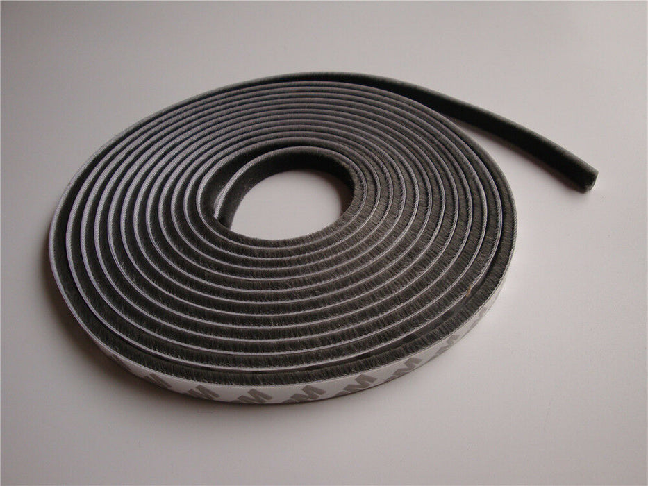 5m Weather Draught Excluder Brush Strip Window Door Seal Tape Self-adhesive