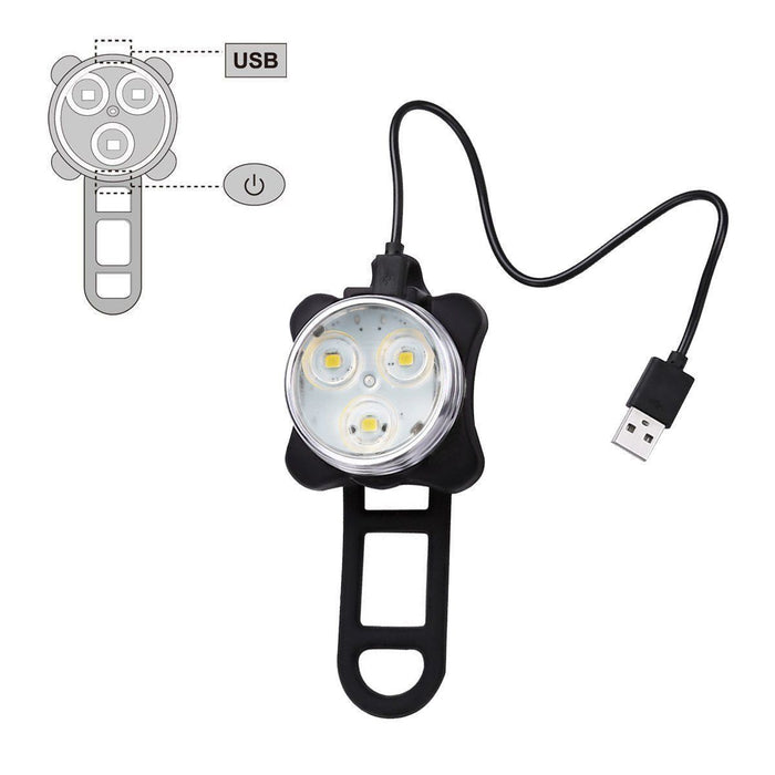 USB Rechargeable LED Bike Light Set