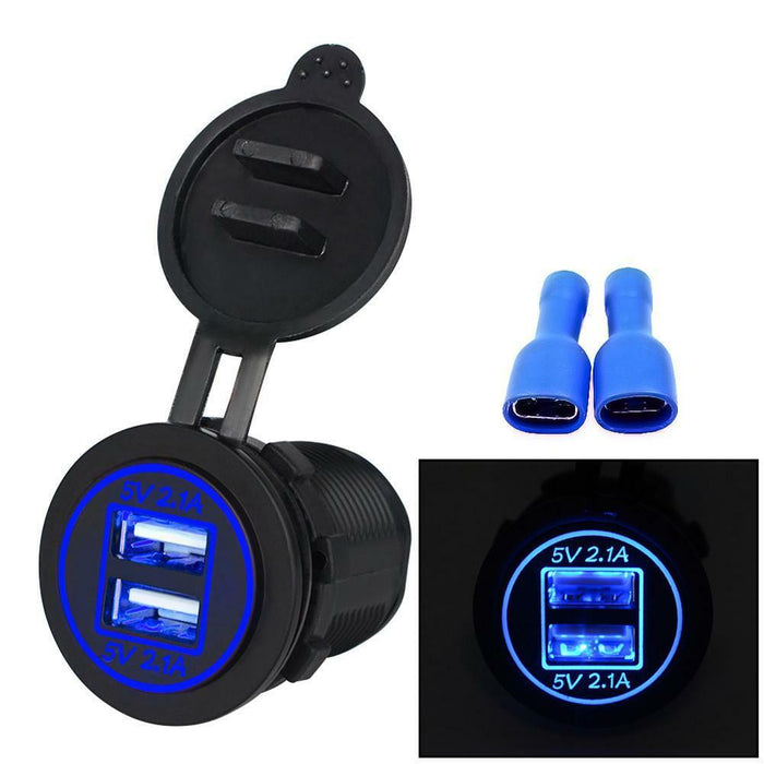 5V 4.2A Dual 2USB Charger Socket Adapter Power Outlet for 12V 24V Car