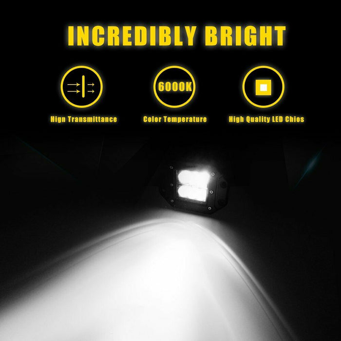 2 x 4inch LED Work Light Bar Flood 12V 24V 5" Lamp